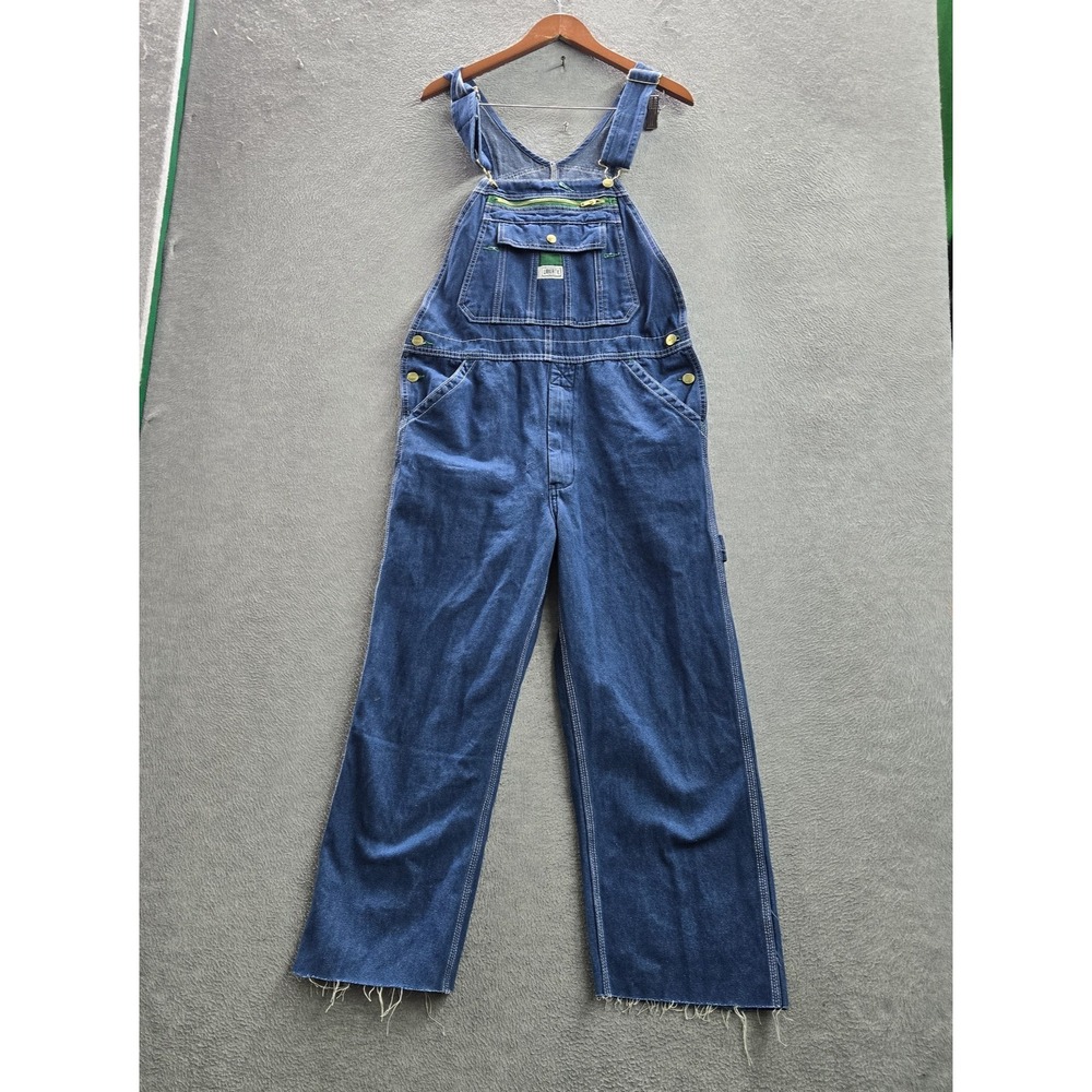 Liberty Men Overalls 32X30 Blue Denim Workwear Cutoff 24" Inseam